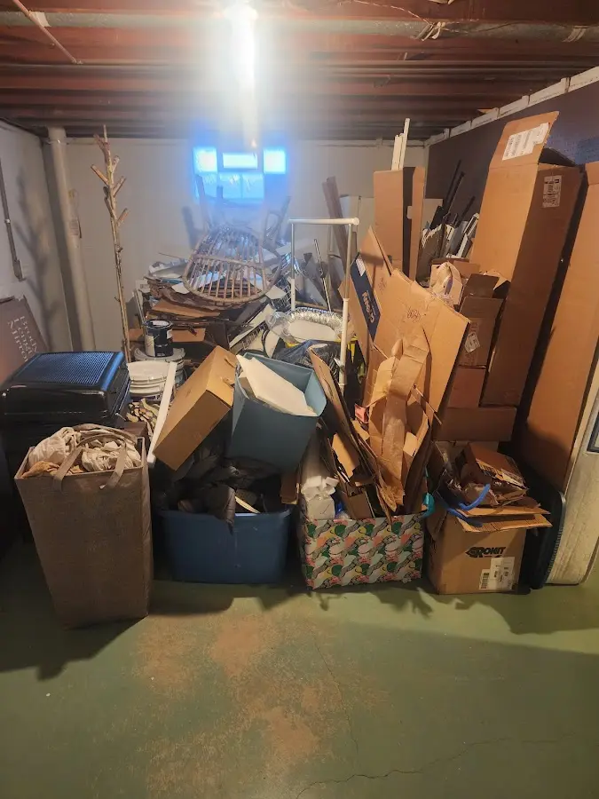 Roll-off dumpster container at job site for Cleanout Dumpster Rental in Marlborough